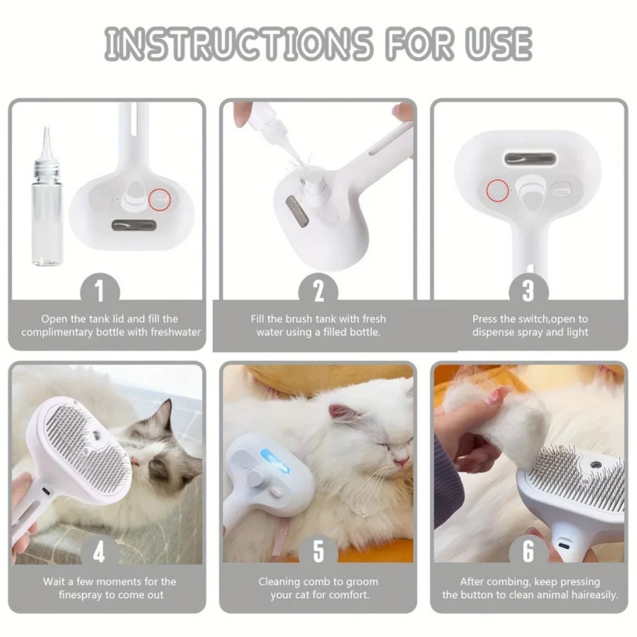 AllinOneBrush, perie cu aburi pentru animale de companie - Image 10