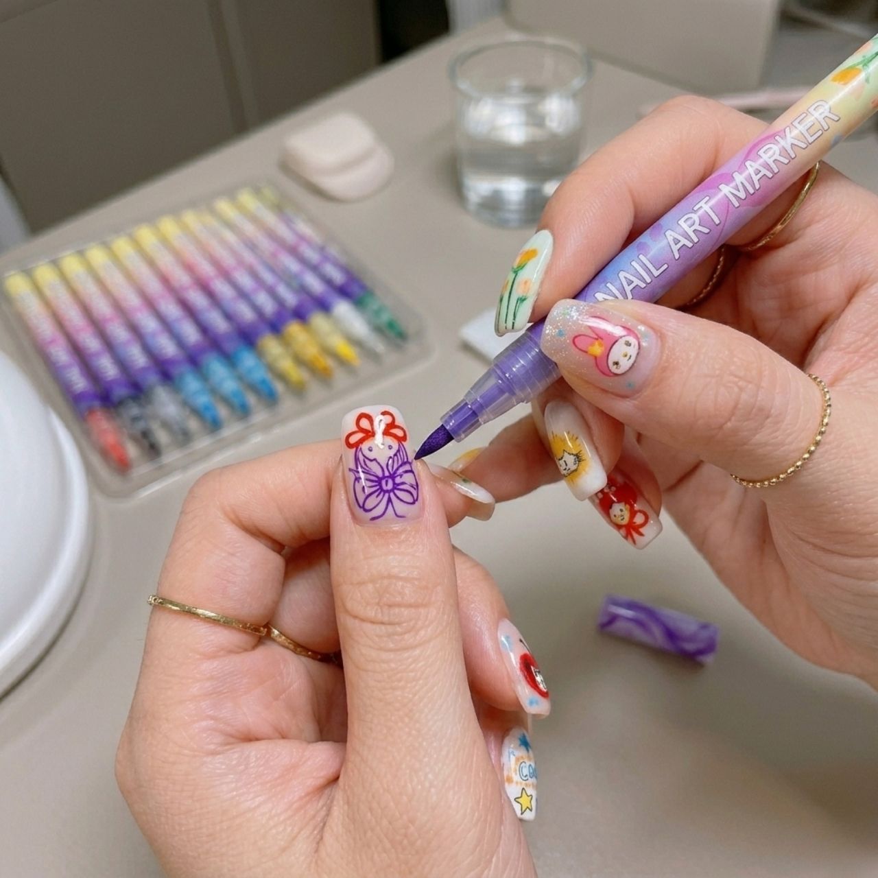 Set de pixuri colorate pentru pictat unghii, ArtNails - Image 2