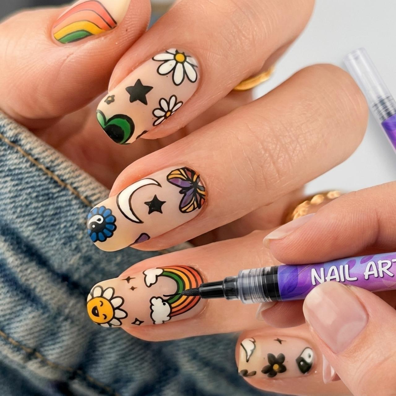 Set de pixuri colorate pentru pictat unghii, ArtNails - Image 4