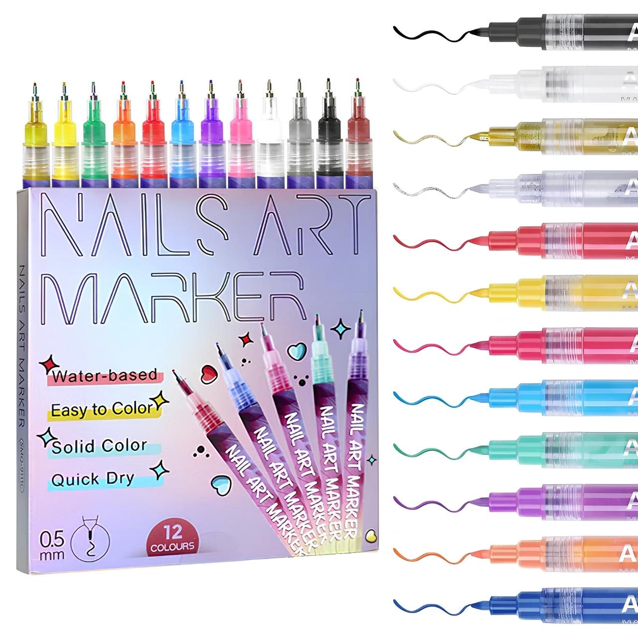 Set de pixuri colorate pentru pictat unghii, ArtNails - Image 9