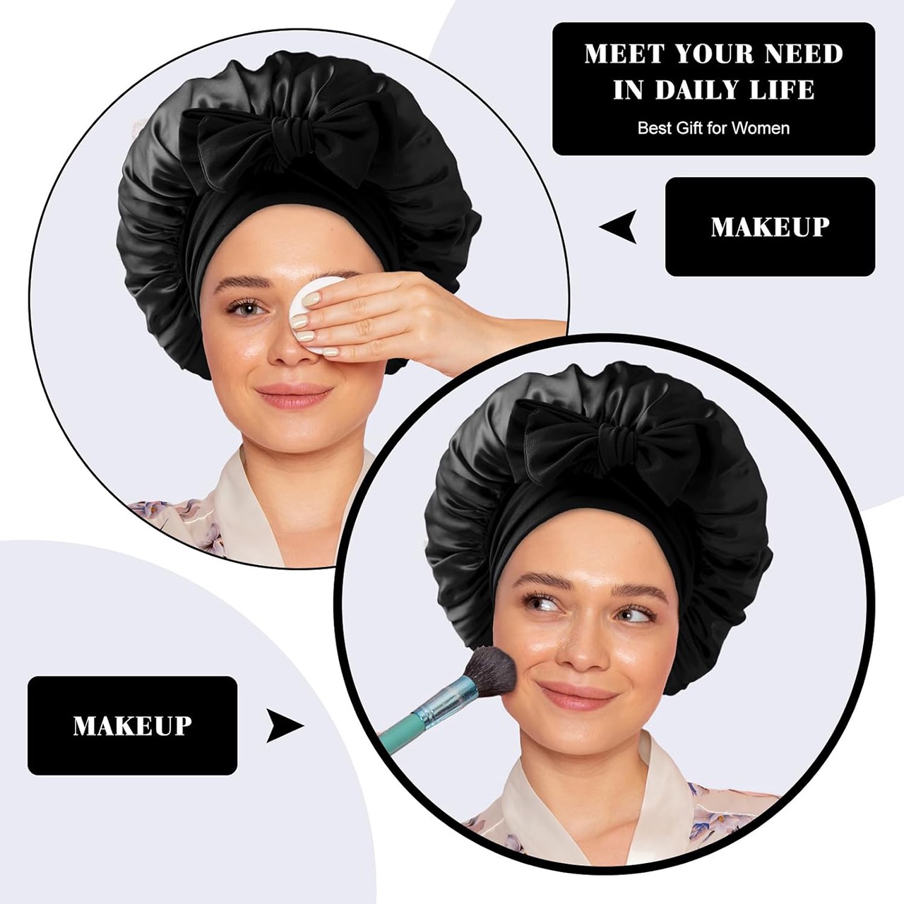 Bonnet, capac de satin pentru somn - Image 5