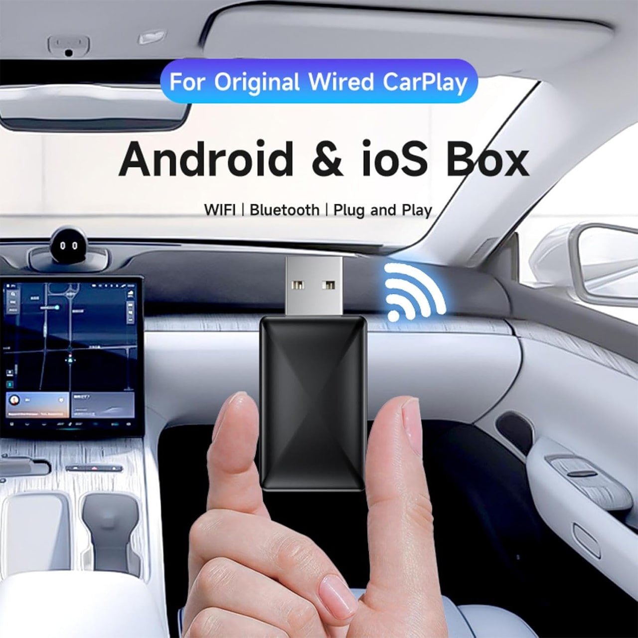 CarPlay, stick USB pentru conectivitate wireless a mașinii cu Apple CarPlay și Android Auto - Image 4