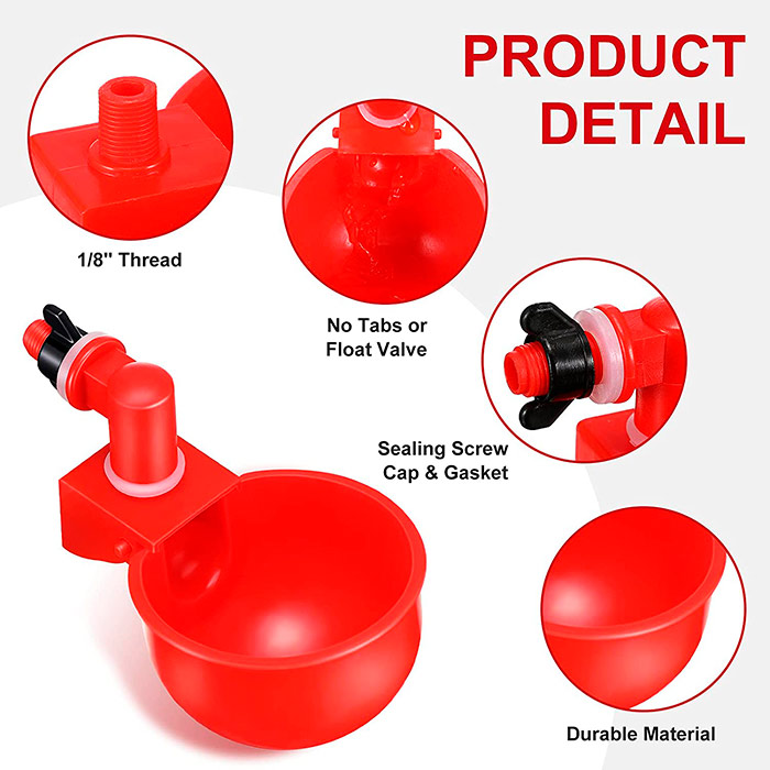 ChickenBowl, adapator de apă pentru găini și alte păsări (set de 6 bucăți) - Image 3