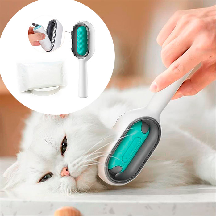 CombBundle, perie de îngrijire pentru animale de companie + 100 de lavete suplimentare pentru perie - Image 4