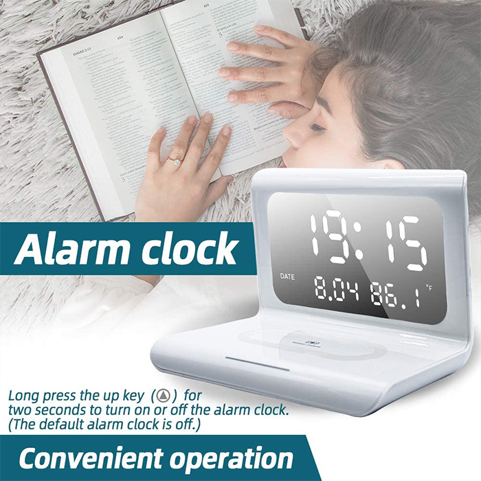 DigitalStation – încărcător wireless cu alarmă, calendar și termometru - Image 5