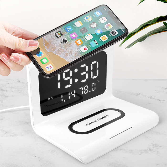 DigitalStation – încărcător wireless cu alarmă, calendar și termometru - Image 7