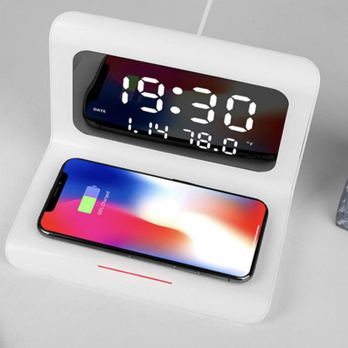 DigitalStation – încărcător wireless cu alarmă, calendar și termometru - Image 9