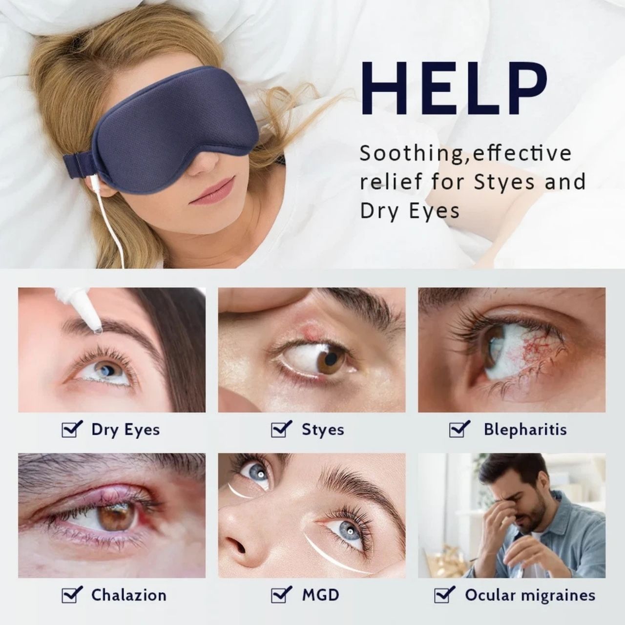 EyeMask, mască de masaj pentru ochi cu încălzire - Image 3