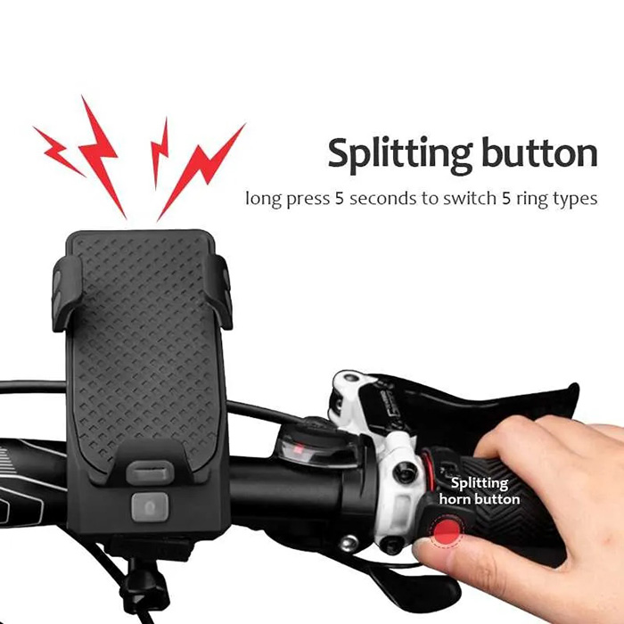 FastBike – lumină de bicicletă 4 în 1 cu încărcare, suport telefon și sonerie - Image 6