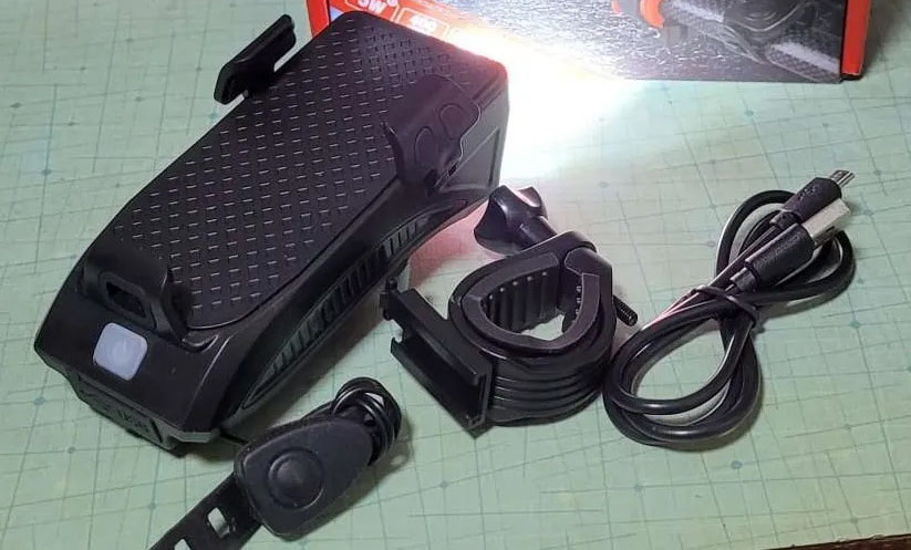 FastBike – lumină de bicicletă 4 în 1 cu încărcare, suport telefon și sonerie - Image 10