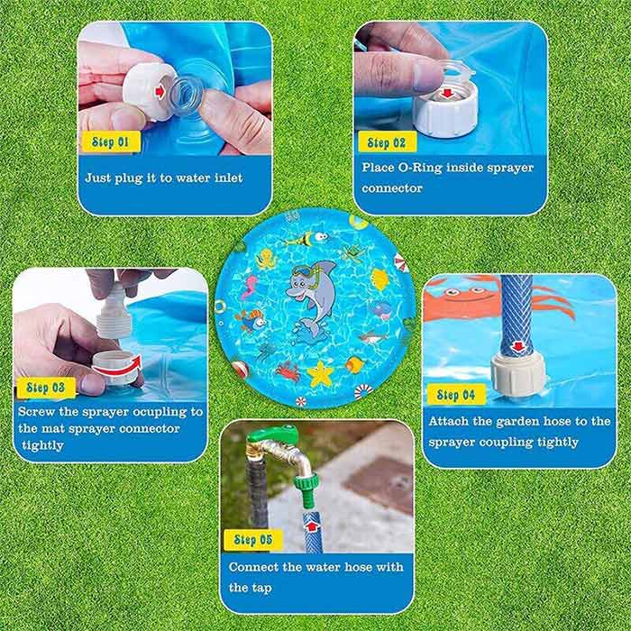 FunPool, piscină gonflabilă cu fântână incorporată pentru copii și animale de companie - Image 11