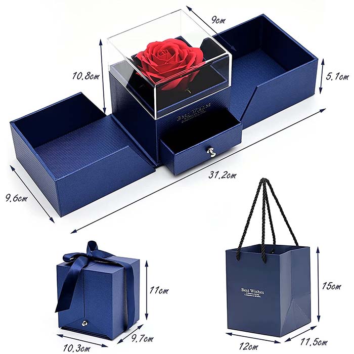GiftBox, colier cu cutie cadou și o frumoasă trandafiră artificială - Image 7