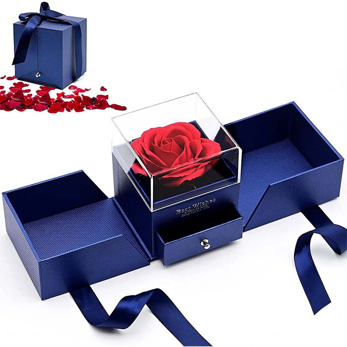 GiftBox, colier cu cutie cadou și o frumoasă trandafiră artificială - Image 8