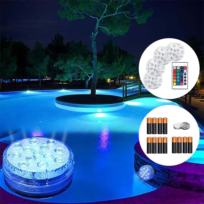 GlowBundle, 4 lumini LED rezistente la apă + set de baterii - Image 3