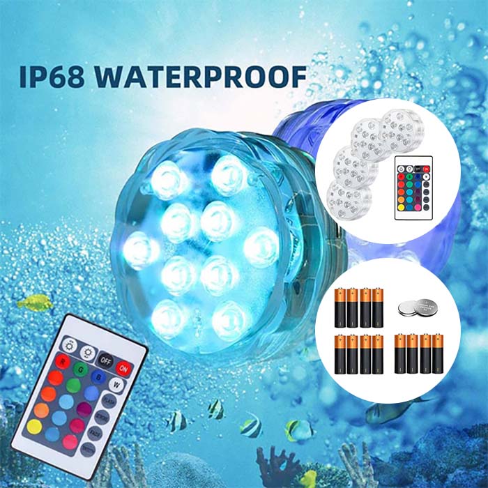 GlowBundle, 4 lumini LED rezistente la apă + set de baterii - Image 6