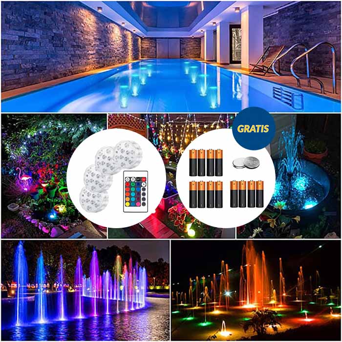 GlowBundle, 4 lumini LED rezistente la apă + set de baterii - Image 7
