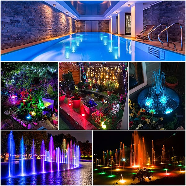 Luminile sunt rezistente la apă, așa că le puteți folosi în piscină, acvariu, vază etc.
