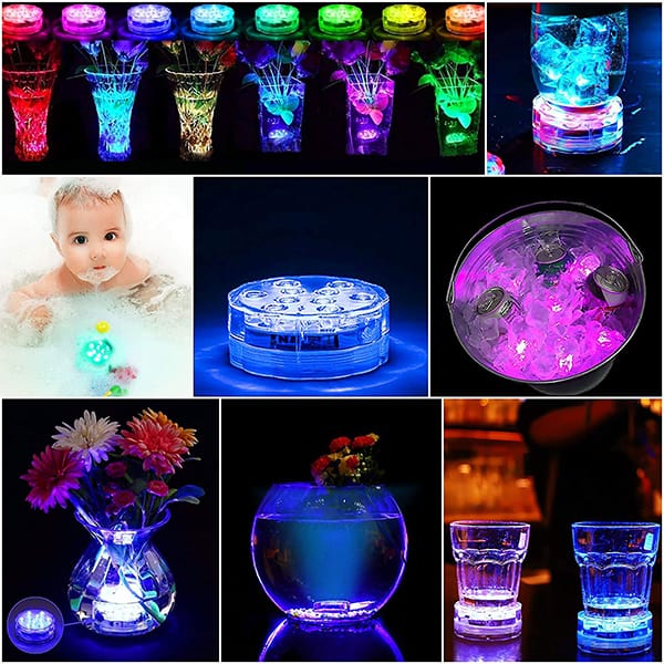GlowWaterLights, 4 dispozitive cu lumini LED rezistente la apă, cu telecomandă - Image 2