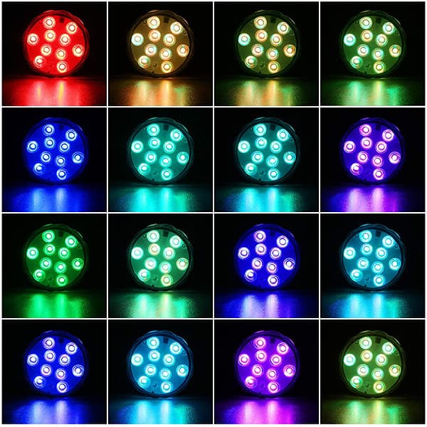 GlowWaterLights, 4 dispozitive cu lumini LED rezistente la apă, cu telecomandă - Image 3