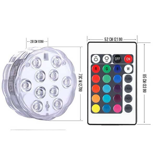 GlowWaterLights, 4 dispozitive cu lumini LED rezistente la apă, cu telecomandă - Image 10