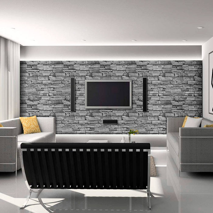 GreyBricks, autocolant de perete autoadeziv cu aspect de cărămidă gri 3D - Image 5
