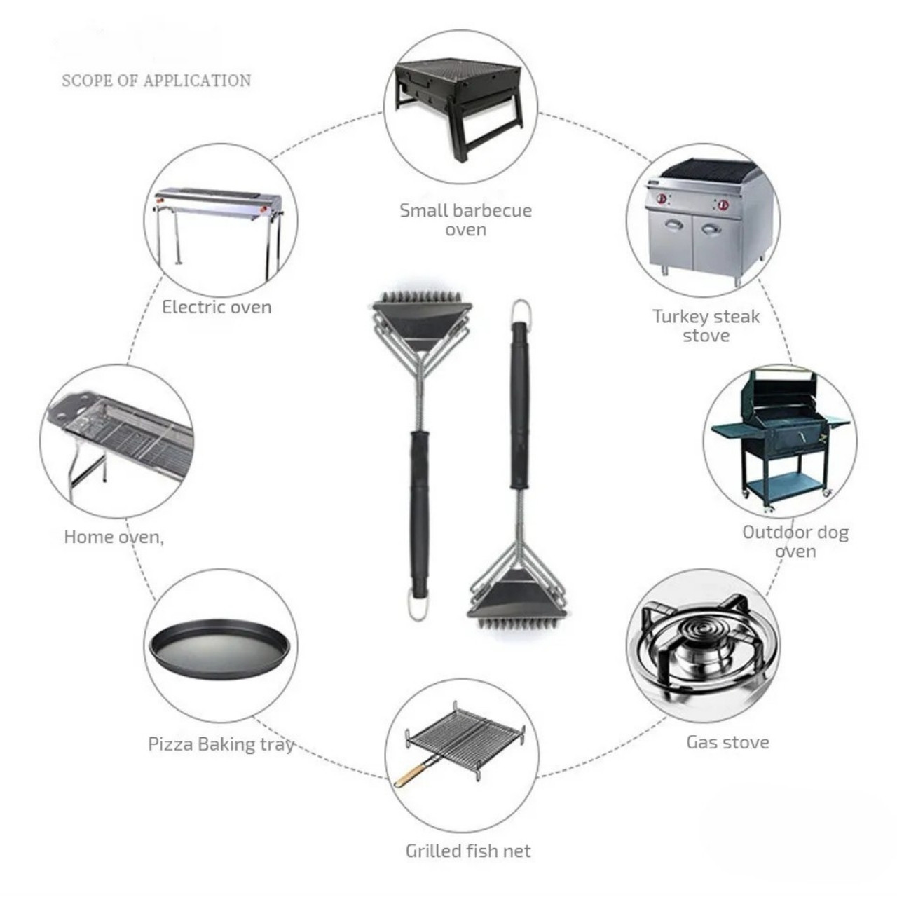 GrillBundle, set de covorașe pentru grătar (5 piese) și perie de curățare pentru grătar - Image 3