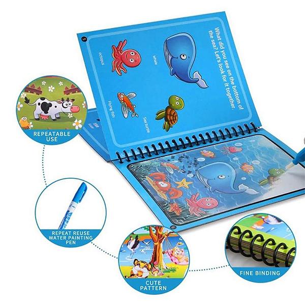 MagicWaterBook – 3 cărți de colorat cu stilou cu apă - Image 6