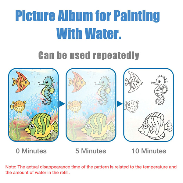 MagicWaterBook – 3 cărți de colorat cu stilou cu apă - Image 7