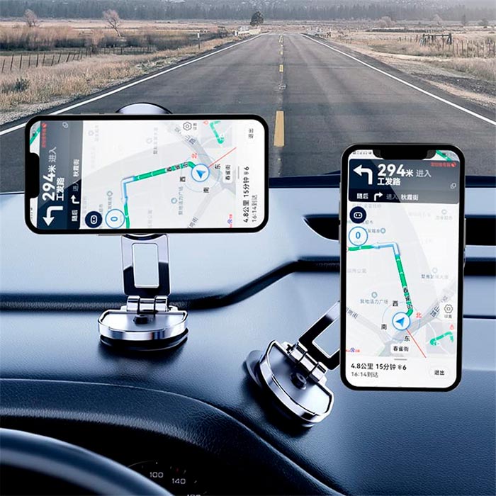 Ușor de utilizat - lipiți suportul telefonului auto pe o suprafață plană, puneți magnetul pe telefon și așezați telefonul pe suport!
