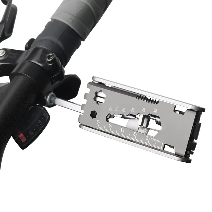 Unealta pliabilă de reparat biciclete pentru drum conține 17 accesorii într-un singur set!