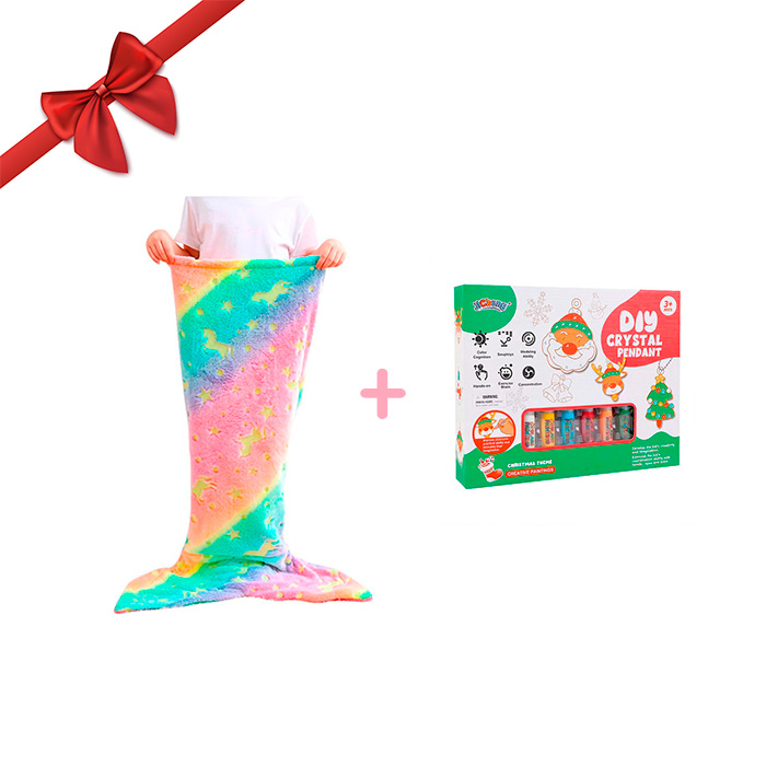 MermaidArtCraft, set cadou cu o pătură pentru fetițe și un set de pandantive de Crăciun GRATUIT - Image 2