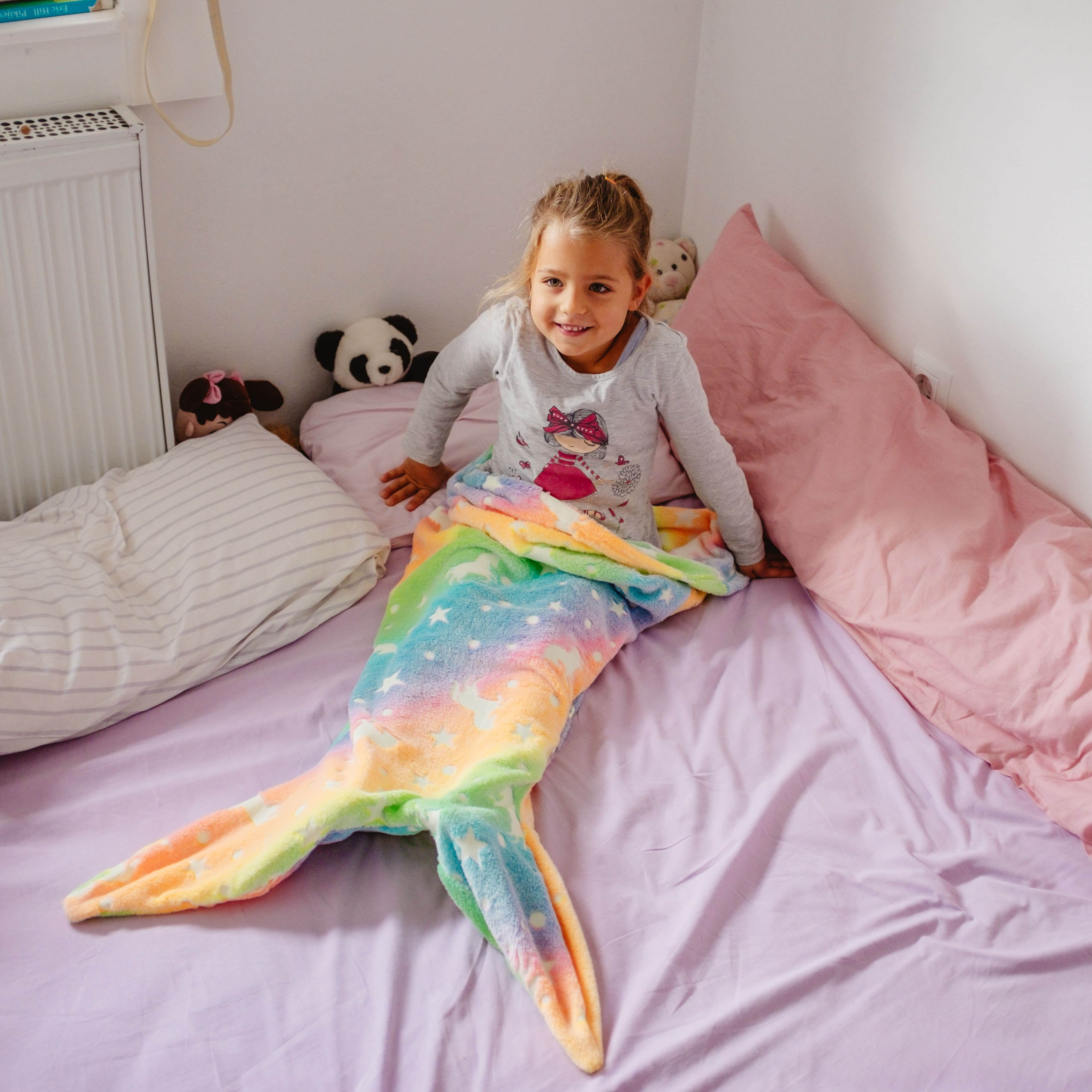 MermaidBlanket, pătură pentru copii în formă de coadă de sirenă - Image 6