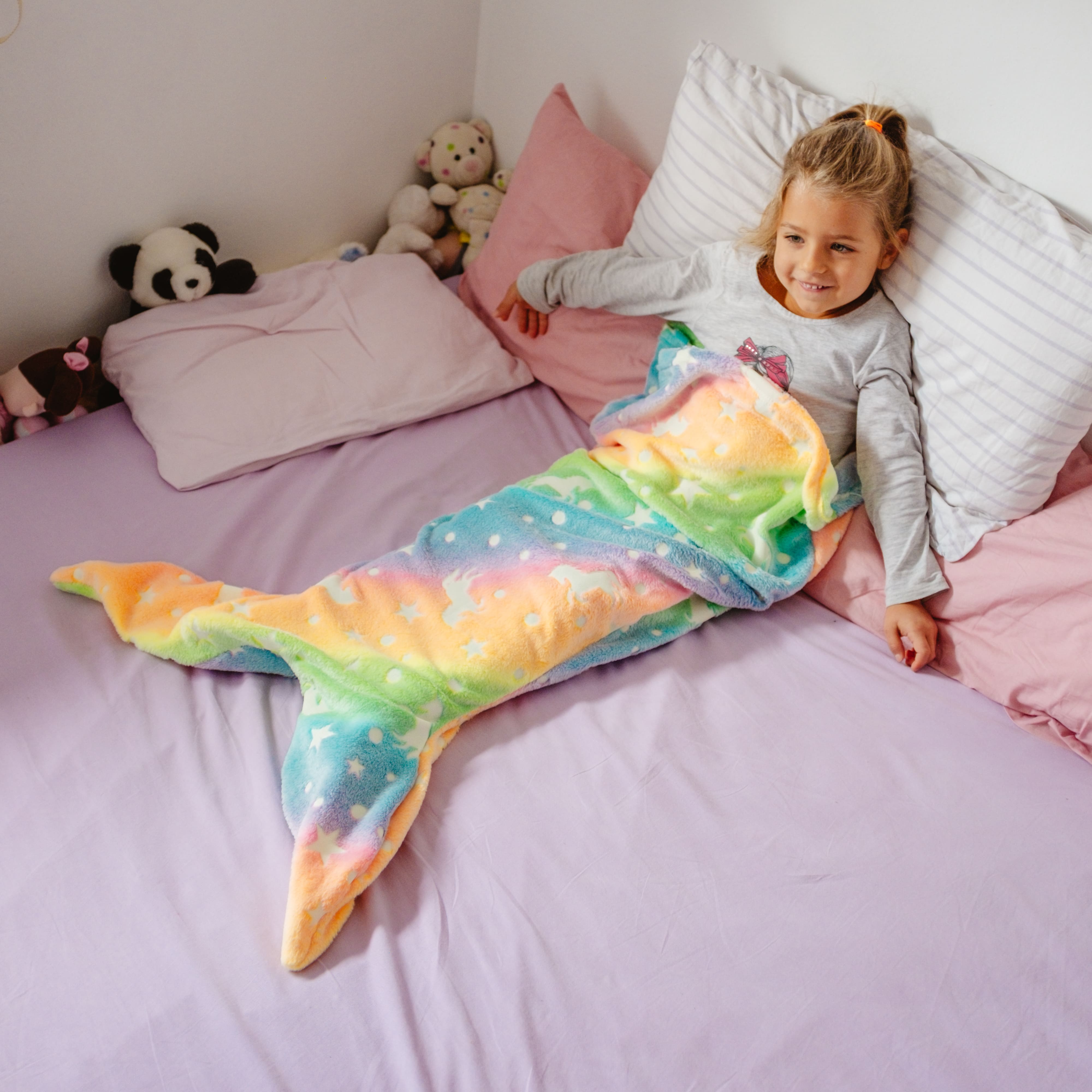 MermaidBlanket, pătură pentru copii în formă de coadă de sirenă - Image 8