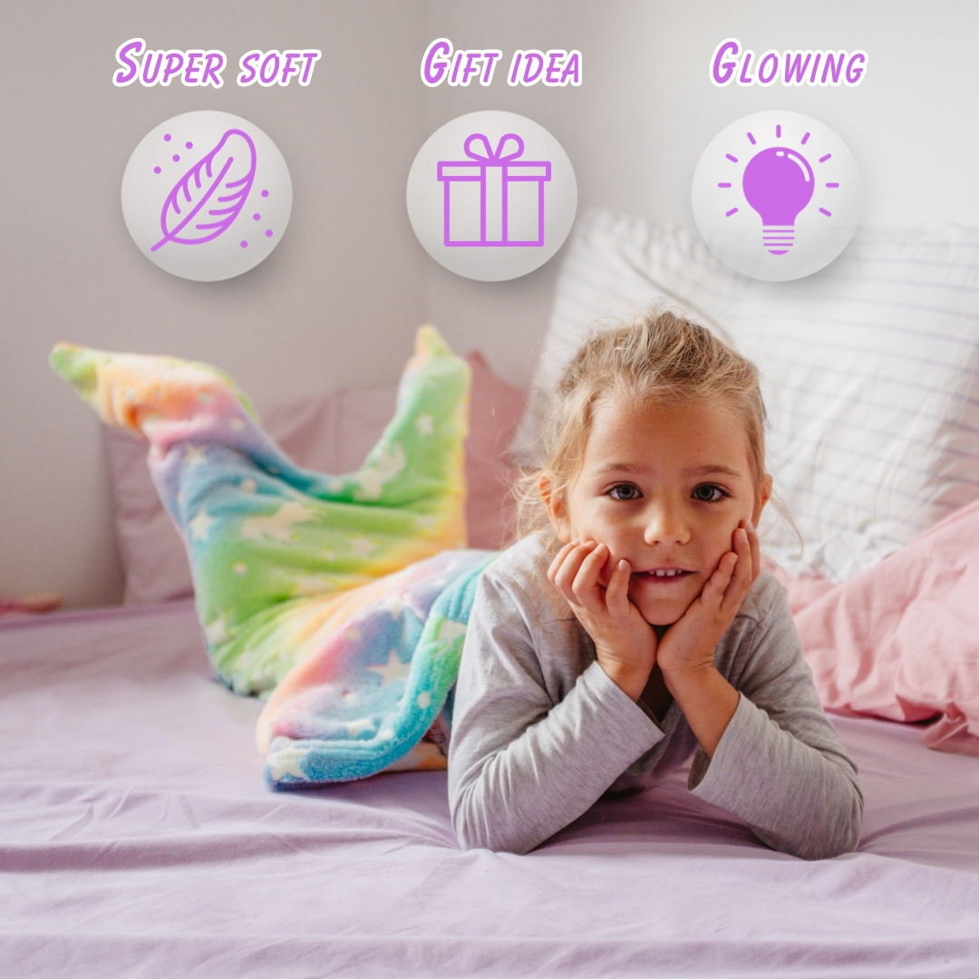 MermaidBlanket, pătură pentru copii în formă de coadă de sirenă - Image 10