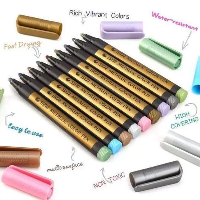 MetallicColorPen, set de 10 markere pentru desen - Image 10
