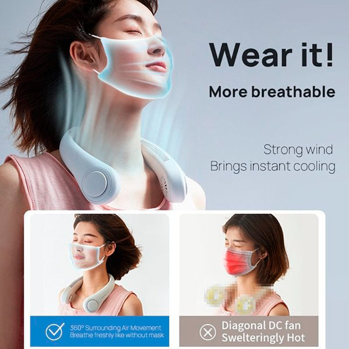 NeckFan, ventilator portabil care se potrivește în jurul gâtului - Image 4