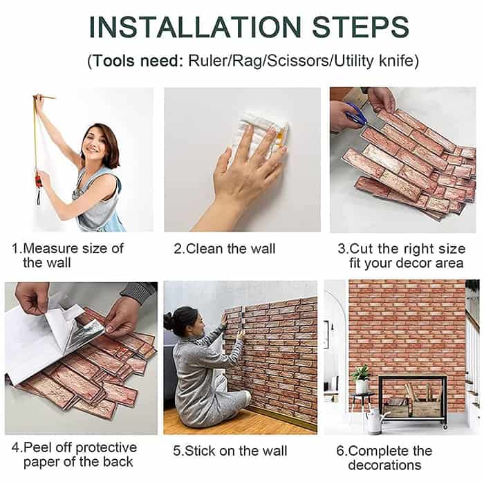 NewYorkWall, tapet autocolant 3D cu model de cărămidă portocalie ( set de 10 buc.) - Image 10