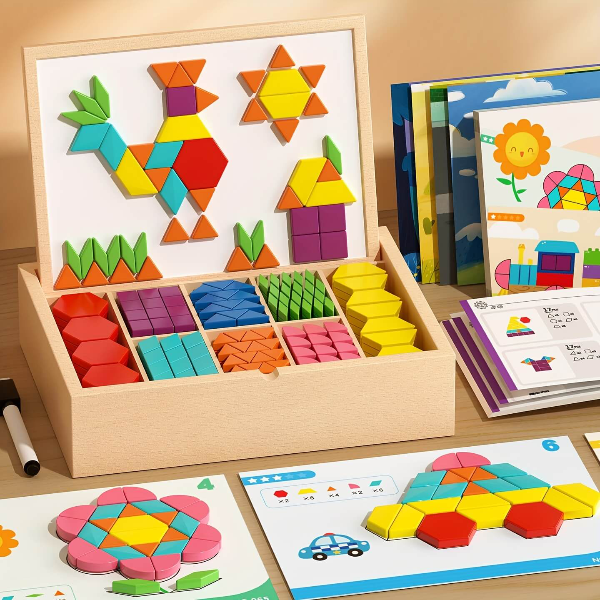 PUZZGEO, Set de puzzle din lemn magnetic (225 piese) - Image 7