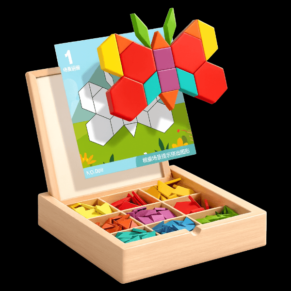 PUZZGEO, Set de puzzle din lemn magnetic (225 piese) - Image 8