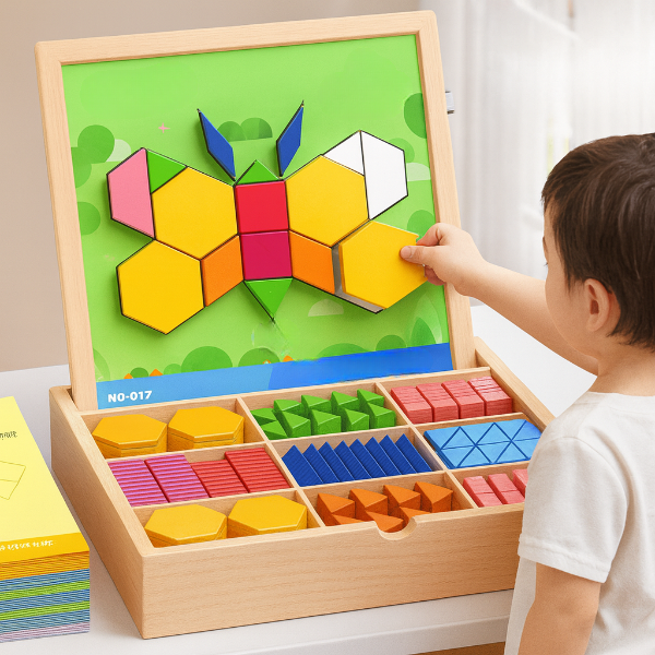 PUZZGEO, Set de puzzle din lemn magnetic (225 piese) - Image 9
