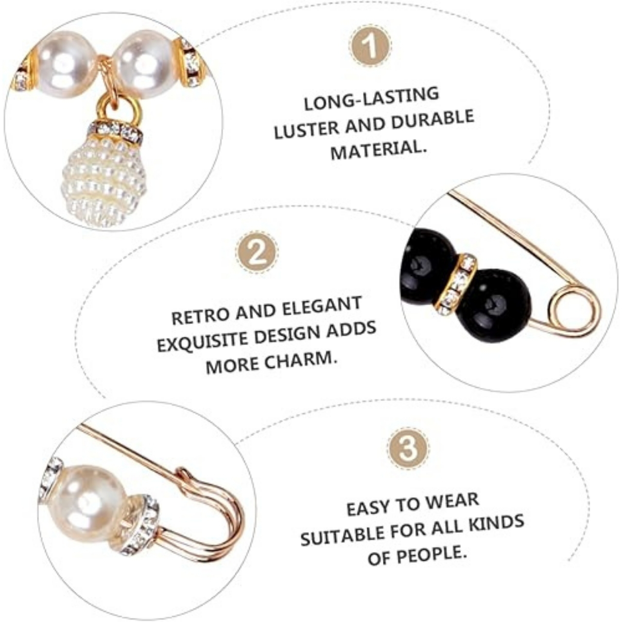 Pearls, catarame elegante pentru curea (12 bucăți) - Image 5