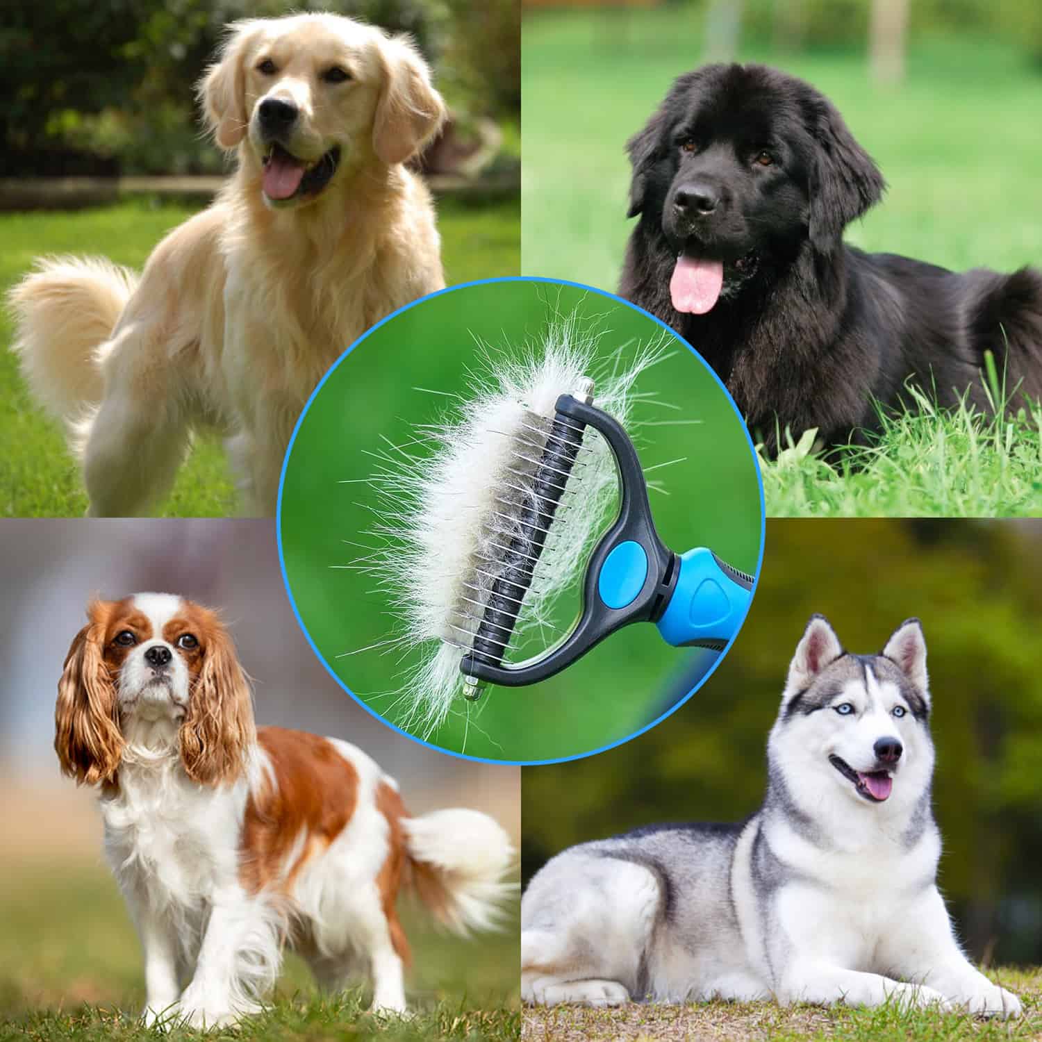Peria cu două fețe pentru descurcarea părului este potrivită pentru câini, pisici, iepuri, cai și multe alte animale de companie cu blană.