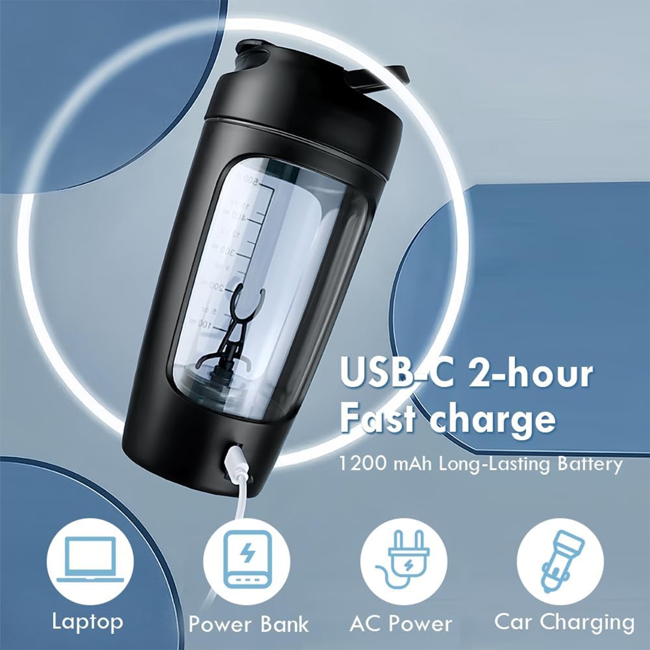 ProteinShaker, un shaker electric cu un recipient care este de asemenea o sticlă - Image 3