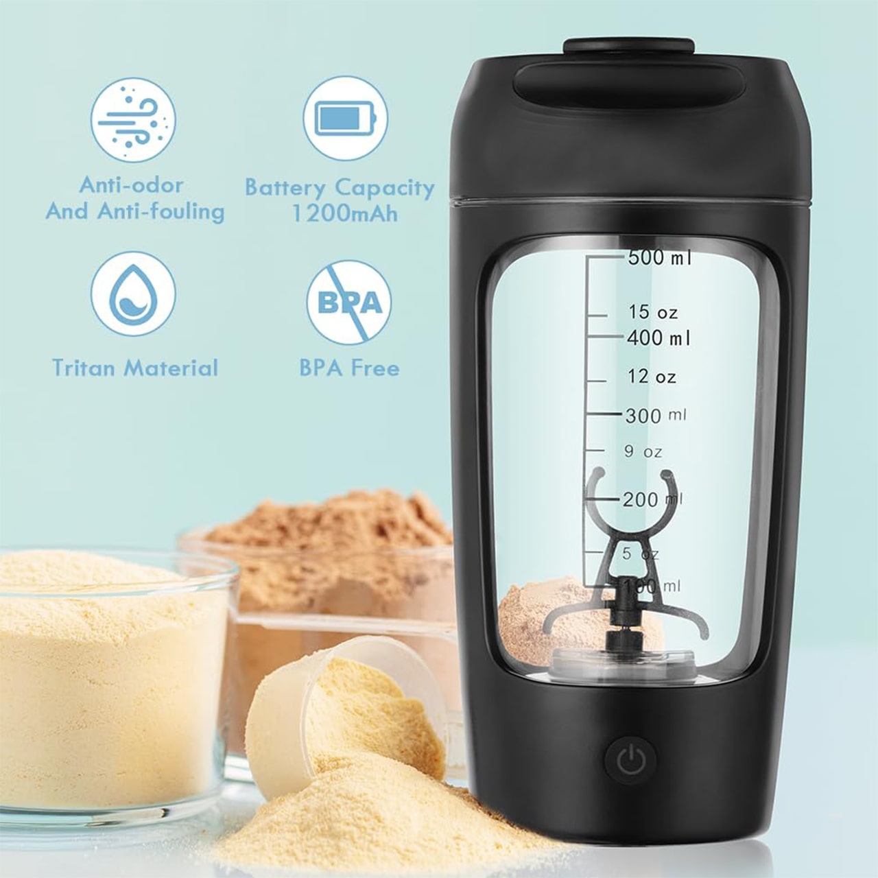 ProteinShaker, un shaker electric cu un recipient care este de asemenea o sticlă - Image 4