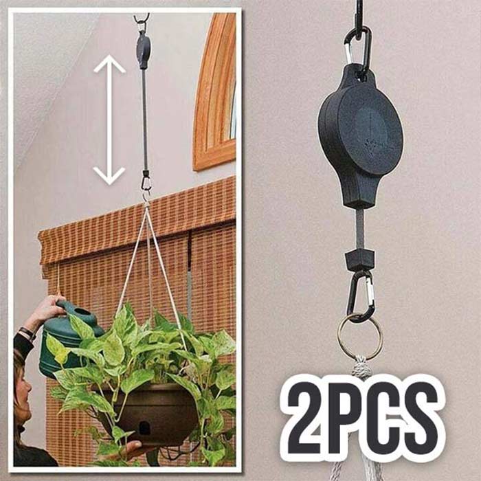PullGarden, set de 2 cârlige pentru agățat plante cu curea elastică - Image 2