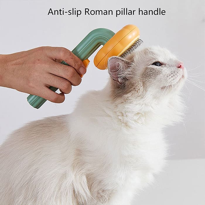 PumpkinComb, perie pentru animale de companie, cu buton, pentru o curățare ușoară - Image 5