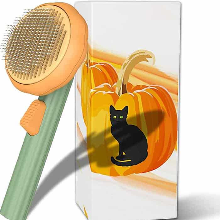 PumpkinComb, perie pentru animale de companie, cu buton, pentru o curățare ușoară - Image 9