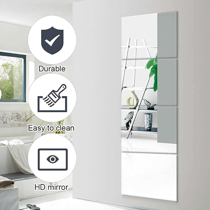 ReflectMirror, autocolante de perete cu efect de oglindă (4 bucăți) - Image 4