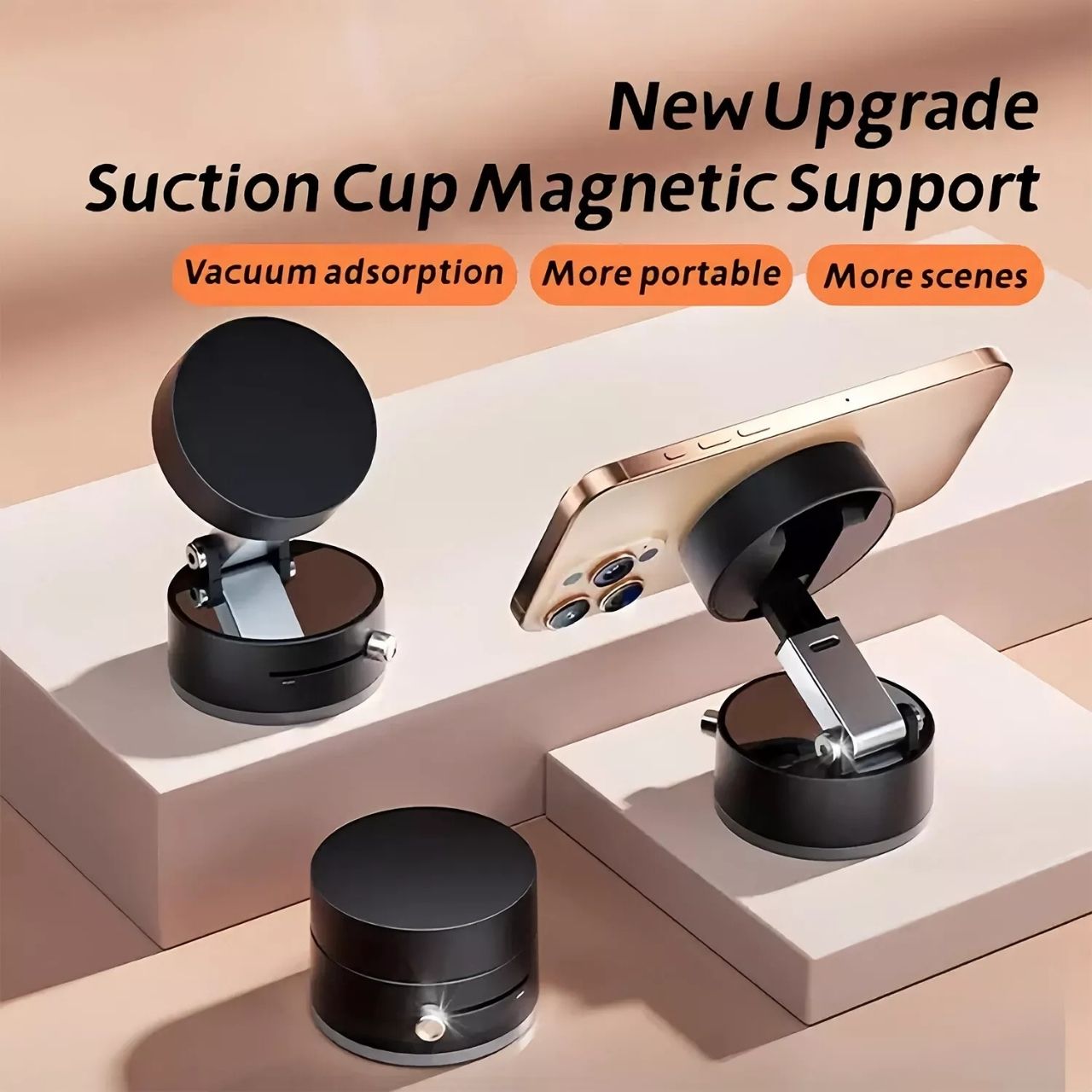RingMag, suport magnetic universal ajustabil cu ventuză cu vacuum