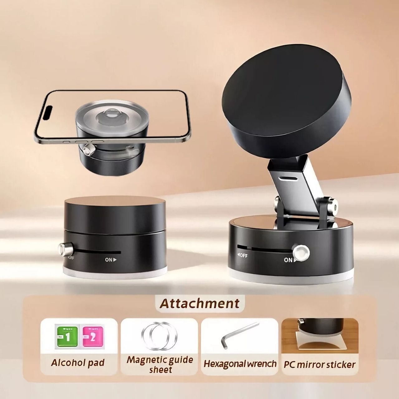 RingMag, suport magnetic universal ajustabil cu ventuză cu vacuum - Image 3